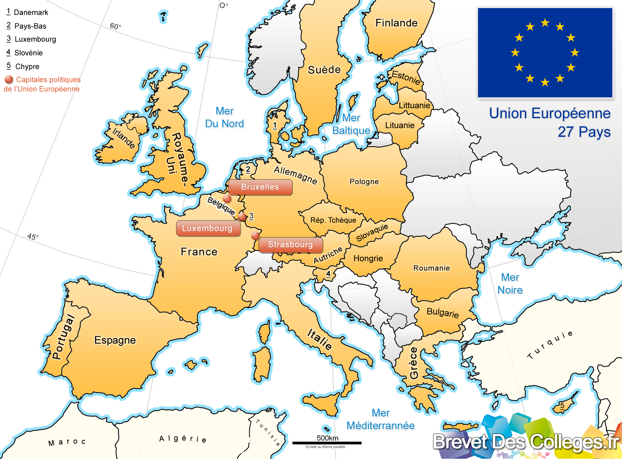 Carte De L&amp;#039;europe - Union Européenne destiné La Carte De L Union Européenne 