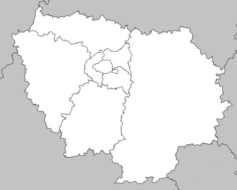 Carte De L'île-De-France – Île-De-France Carte Des Villes à Carte Vierge Des Régions De France