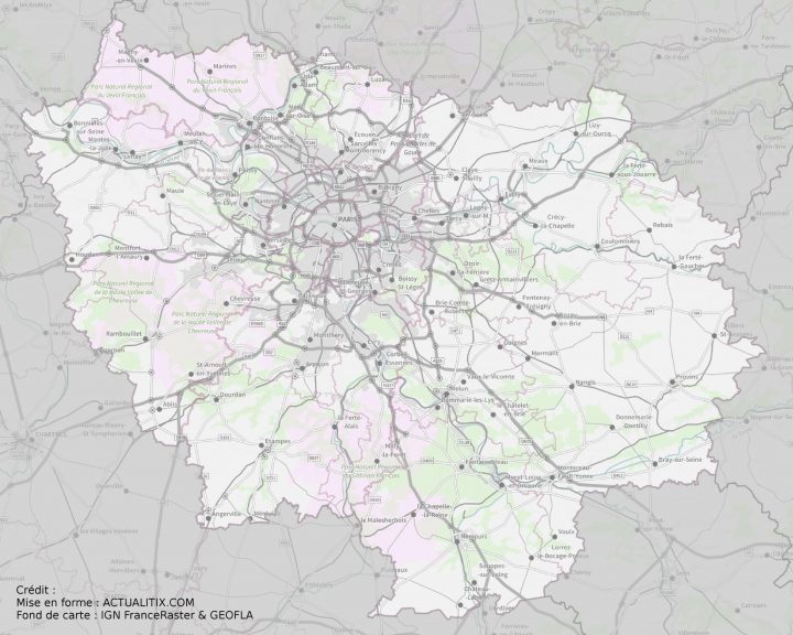 Carte De L'île-De-France – Île-De-France Carte Des Villes avec Carte De La France Vierge