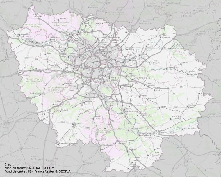 Carte De L'île-De-France – Île-De-France Carte Des Villes avec Mappe De France