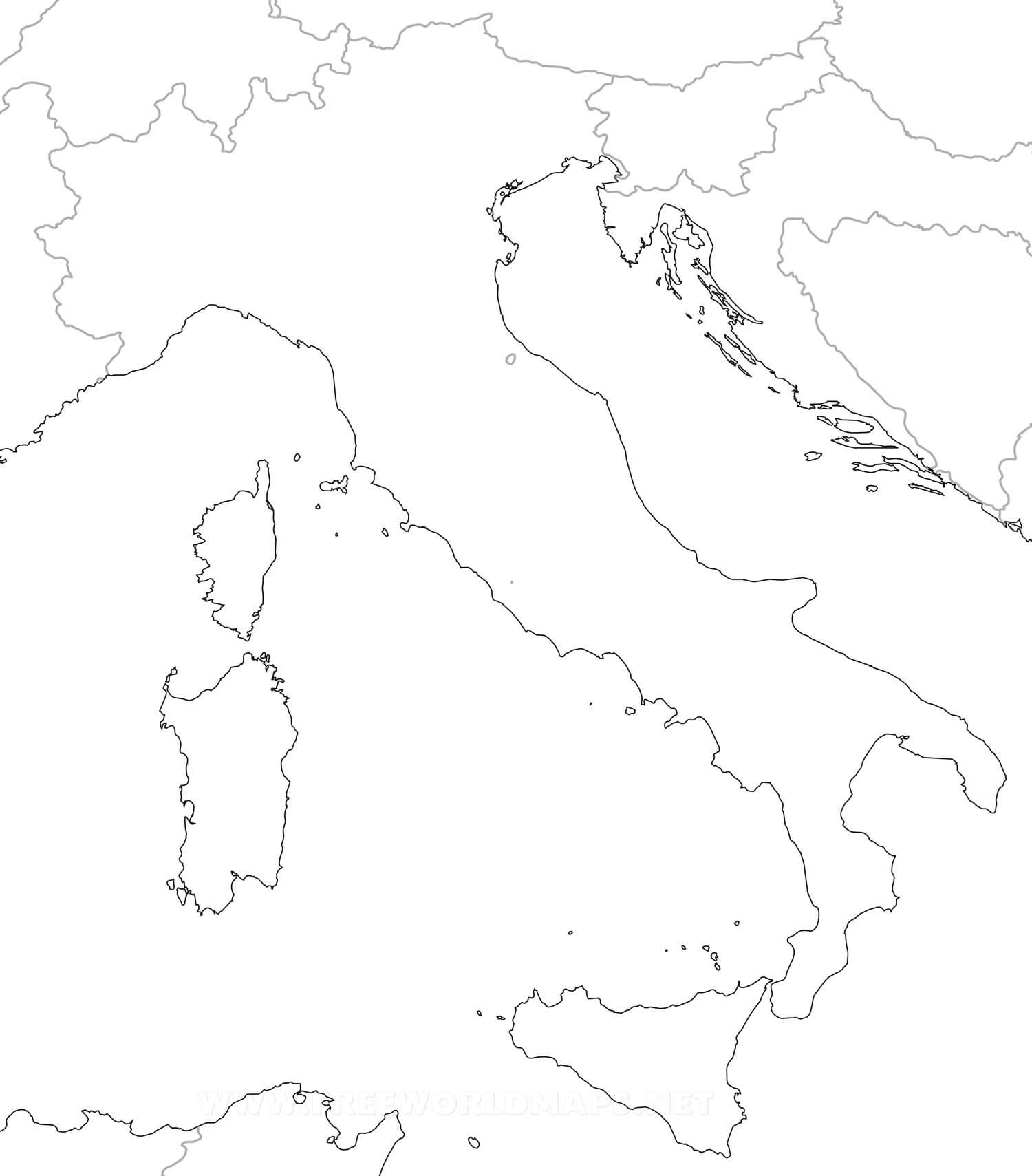 Carte De L'italie intérieur Carte De L Europe Vierge À Imprimer