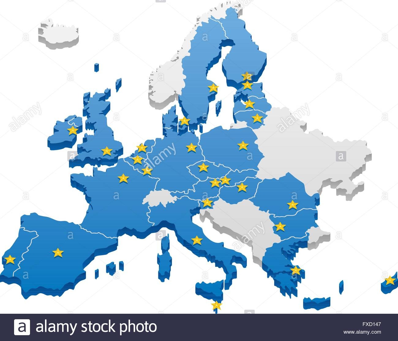 Carte De L'union Européenne. Les Capitales Et Les Frontières destiné Capitale Union Européenne
