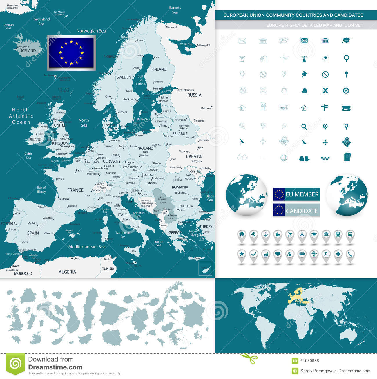 Carte De Pays Et De Candidats De Communauté D'union à Carte Pays Union Européenne