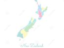 Carte De Région Du Nouvelle-Zélande : Coloré Avec Le Blanc avec Carte Nouvelle Region