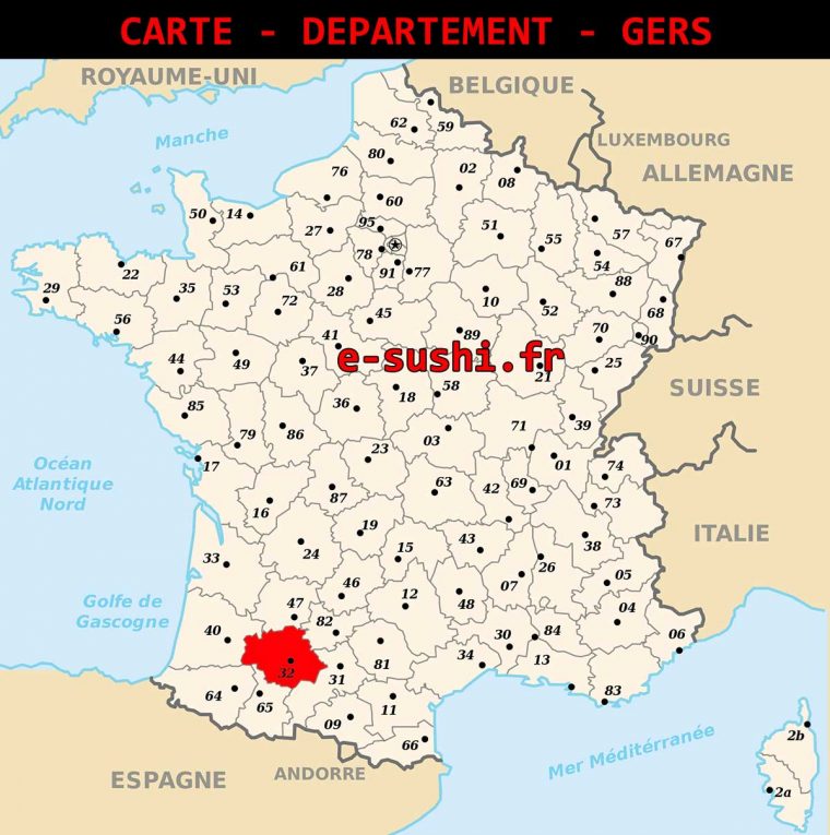 Carte – Département Du Gers – Arts Et Voyages concernant Carte Départementale De La France