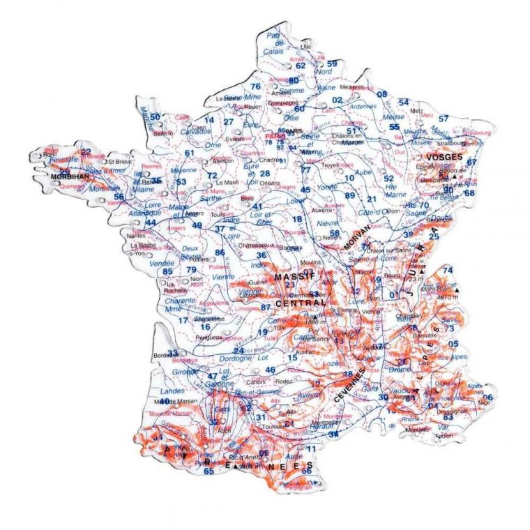 Carte Departement + Fleuve – Pochette De 2 à Carte Des Fleuves De France