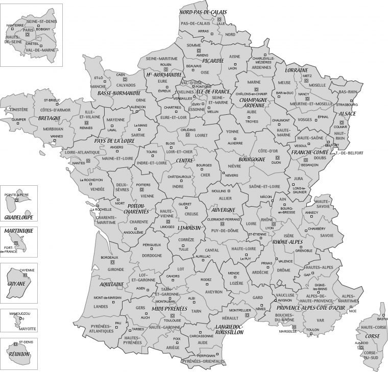 Carte Département France – Ceremei Concernant Carte Des à Carte Region Departement