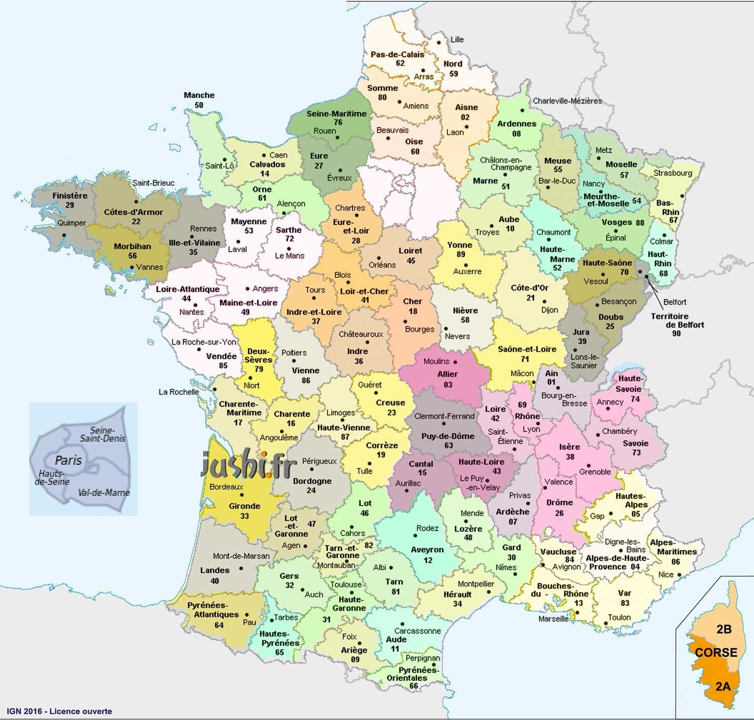 Carte-Départements-Distance Entre 2 Villes - 40.a intérieur Carte Des Départements Français