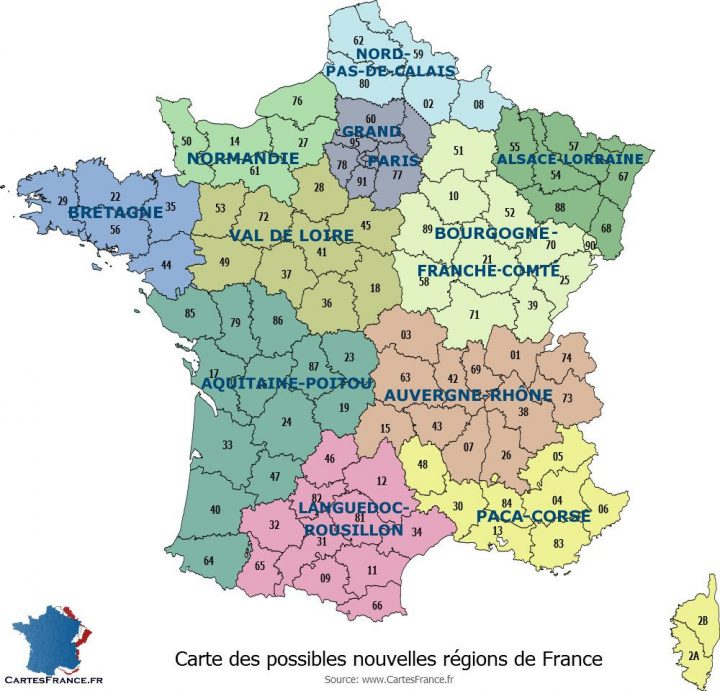 Carte Des 11 Possibles Nouvelles Régions Françaises En 2017 avec Carte Région France 2017