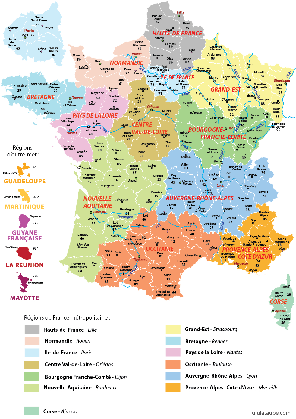 Carte Des 13 Régions De France À Imprimer, Départements destiné Département 13 Carte
