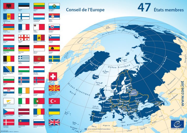 Carte Des 47 Etats Membres destiné Carte Des Pays De L Europe