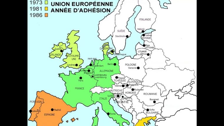 Carte Des Adhésions Successives À L'union Européenne, De 1957 À 2013 tout Carte Union Europeene