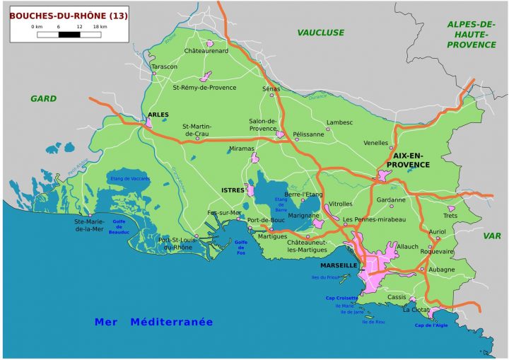 Carte Des Bouches-Du-Rhône – Communes, Détaillée, Relief dedans Carte De La France Avec Ville