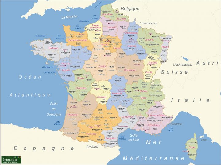 Carte Des Départements Et Régions De France avec Départements Et Régions De France