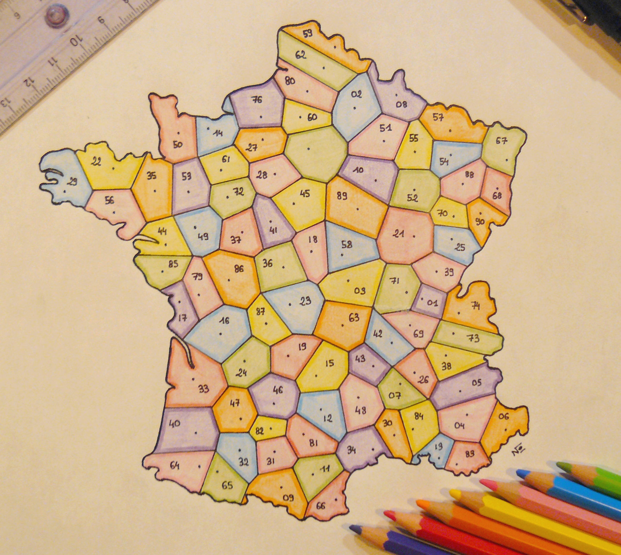 Carte Des Départements Français Selon Un Diagramme De dedans Département Et Préfecture