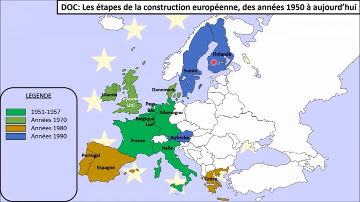 Carte Des Étapes De La Construction Européenne – avec Carte Construction Européenne