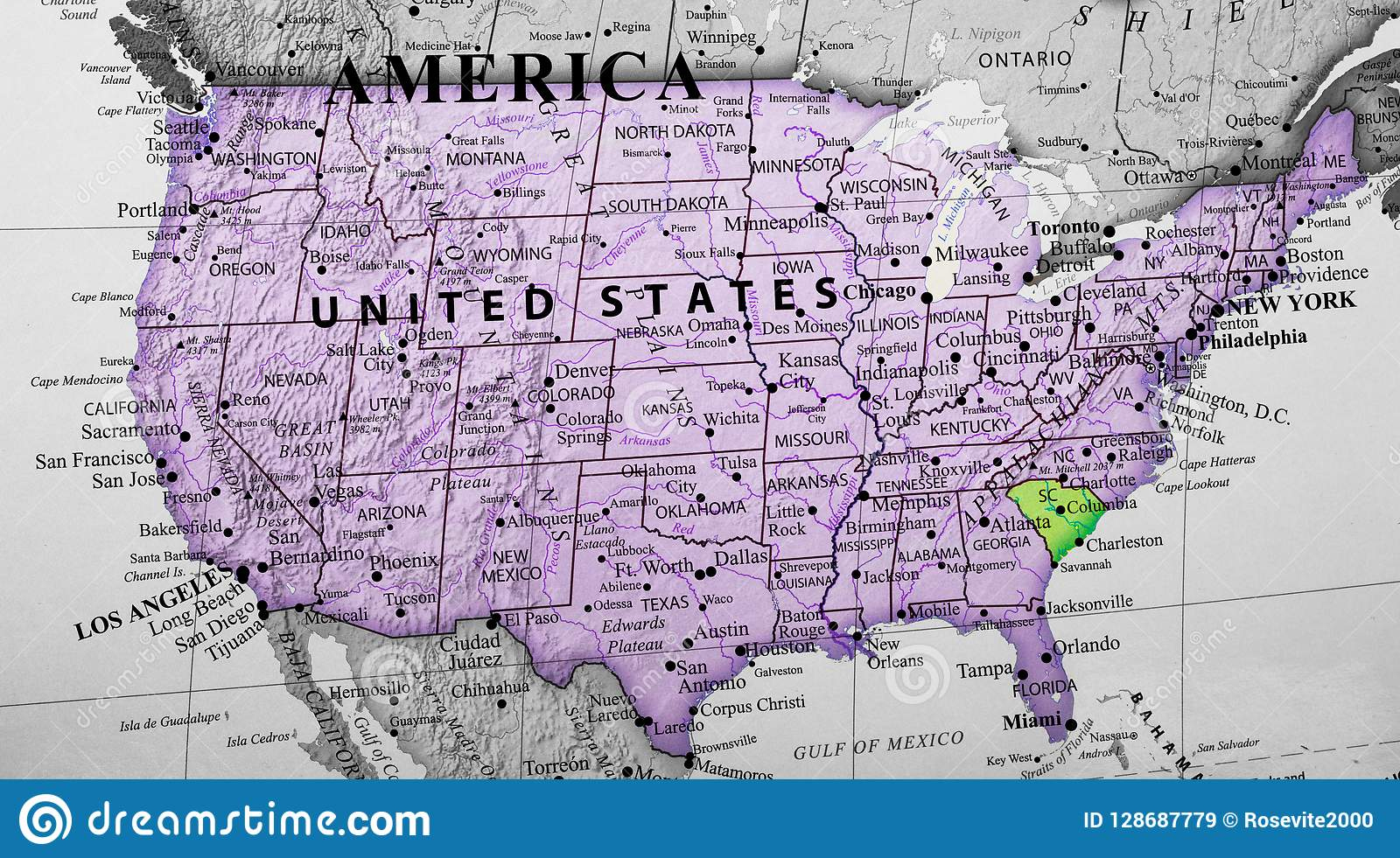 Carte Des Etats-Unis D'amérique Accentuant L'état De La serapportantà Carte Etat Amerique