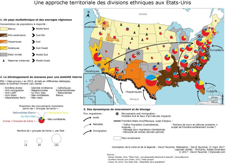 Carte Des Etats-Unis : Quelles Divisions Ethniques ? Menaces encequiconcerne Carte Etat Amerique