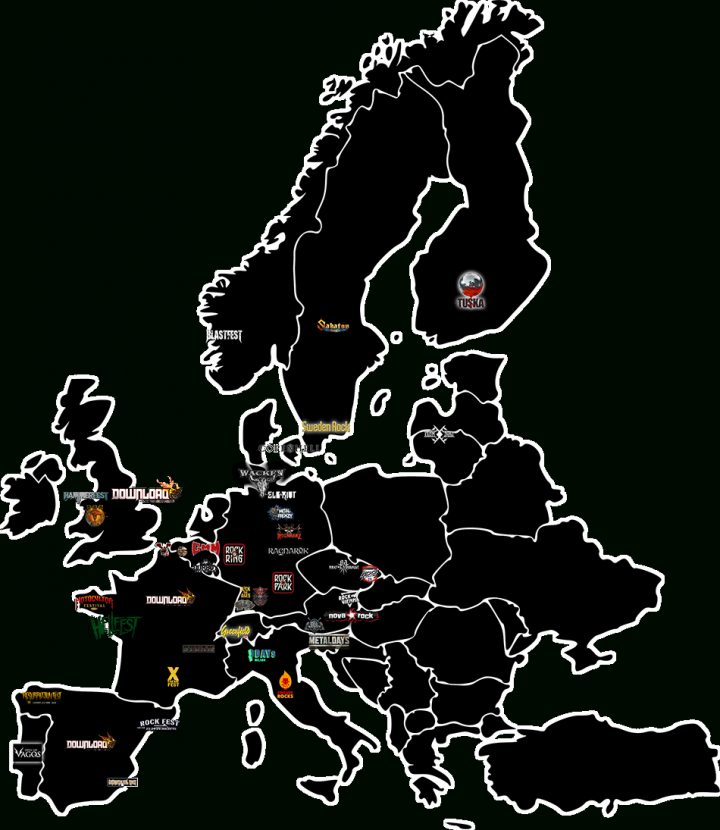 Carte Des Festivals Metal En Europe, Et Liste Des Festivals pour Carte Europe 2017