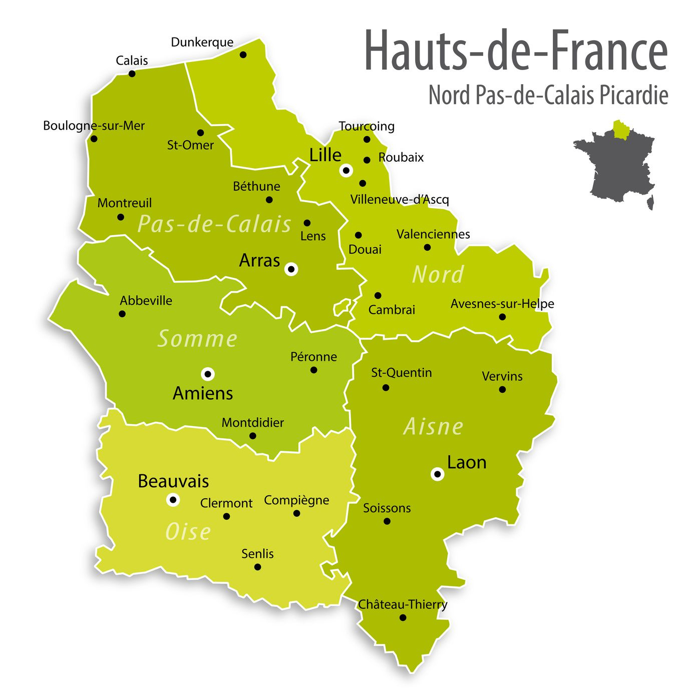 Carte Des Hauts-De-France - Hauts-De-France Carte Des Villes encequiconcerne R2Gion France 