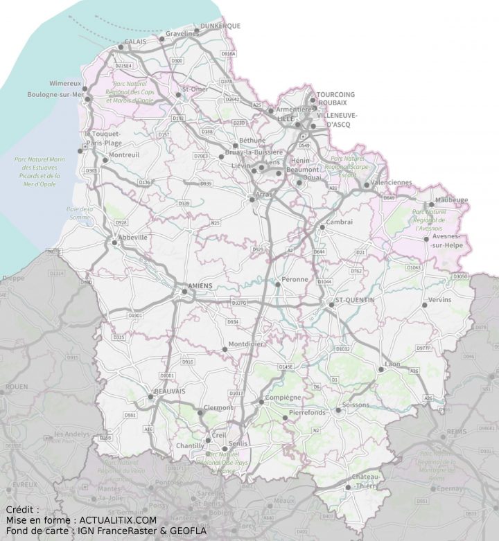 Carte Des Hauts-De-France – Hauts-De-France Carte Des Villes intérieur Plan De La France Par Departement