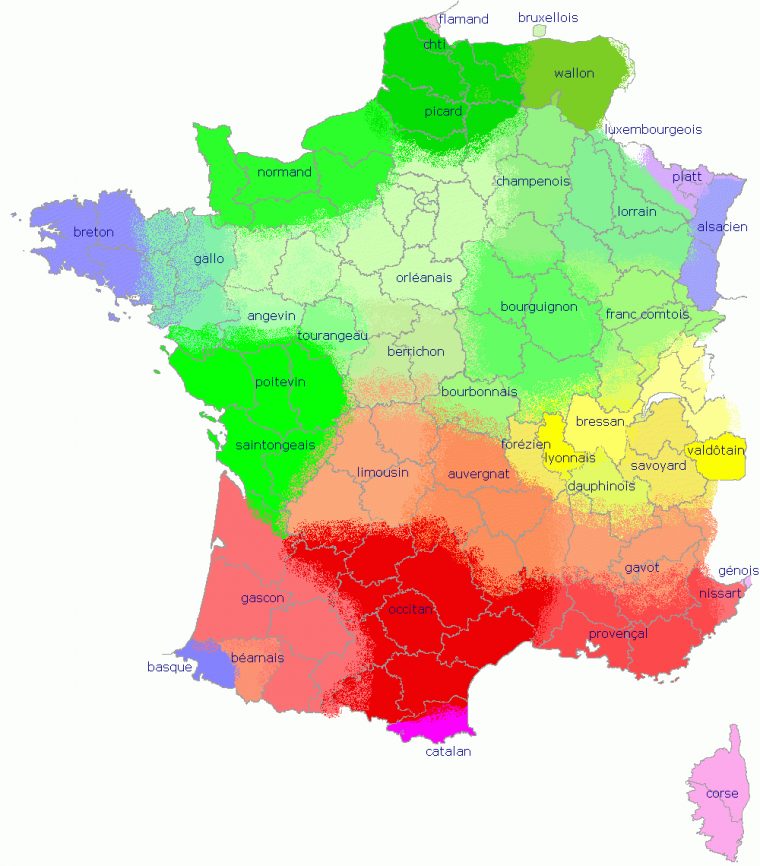 Carte Des Langues De France – Lexilogos >> pour Carte France Avec Region