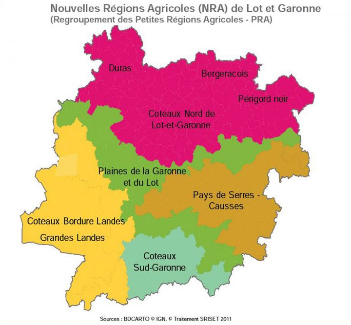 Carte Des Nouvelles Régions Agricoles De Lot-Et-Garonne intérieur Nouvelles Régions Carte