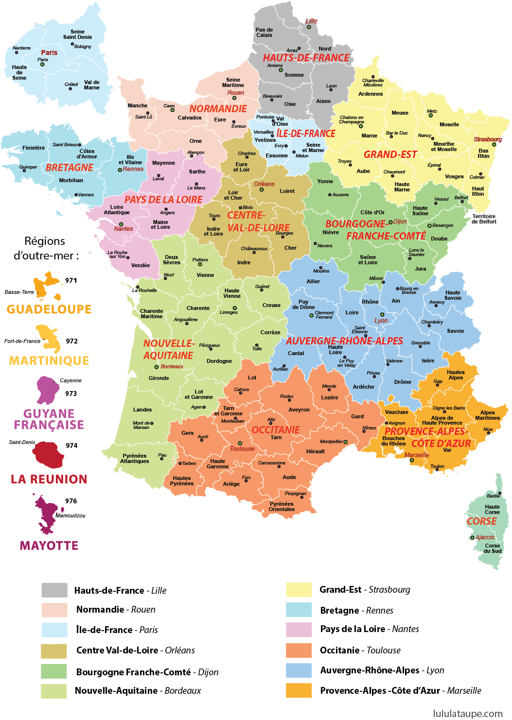 Carte Des Nouvelles Régions De France - Lulu La Taupe, Jeux à Carte De France Detaillée Gratuite