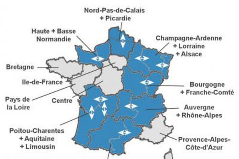 Carte Des Nouvelles Régions : Voici Les 13 Régions Françaises intérieur Carte Des 13 Régions