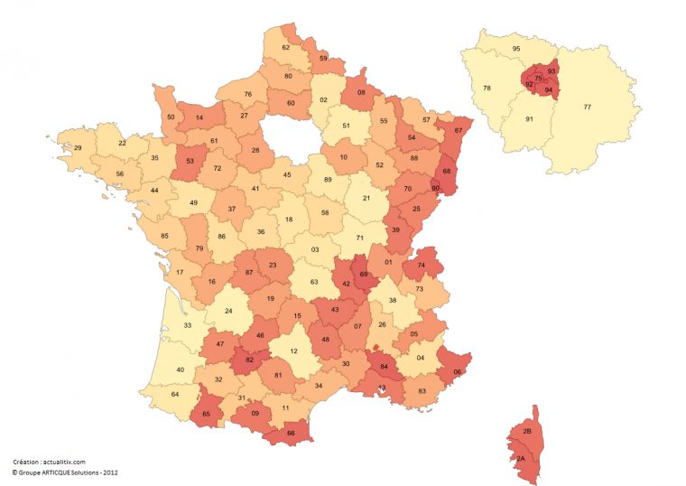 Carte Des Numéros Des Départements Français intérieur Numéro Des Départements