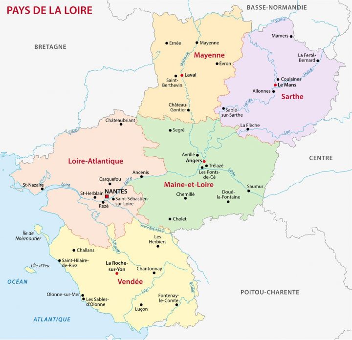 Carte Des Pays De La Loire – Pays De La Loire Carte Des concernant Carte Des Régions De France À Imprimer