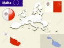 Carte Des Pays De L'union Européenne, Avec Chaque Sélectionnable Facile De  L'etat Et Modifiable. Malte. Glossy Button Drapeau Malte - De Vector à Carte Des Pays De L Union Européenne