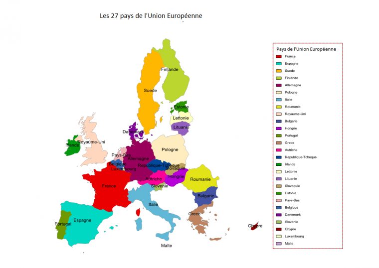 Carte Des Pays De L'union Européenne – Liste Des Pays à Carte Des Pays De L Union Européenne