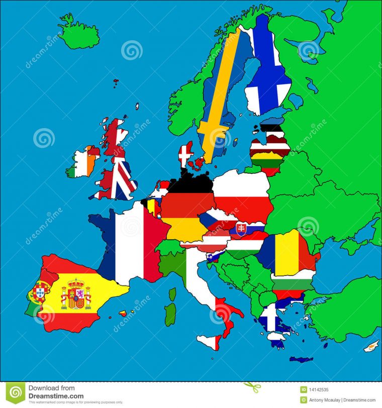 Carte Des Pays Membres D'ue Illustration Stock concernant Carte Des Pays Membres De L Ue