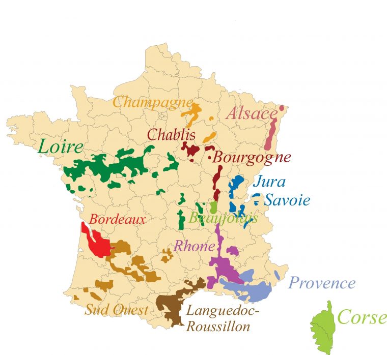 Carte Des Régions Des Vins De France – Régions Viticoles En à Carte De La France Région