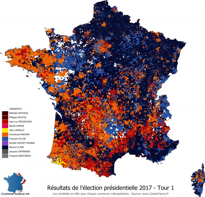 Carte Des Résultats De L'élection Présidentielle 2017 serapportantà Carte Région France 2017