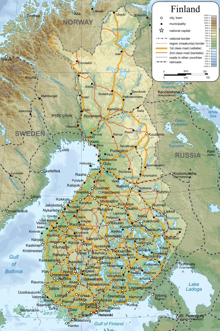 Carte Détaillée De La Finlande – Carte De La Carte Détaillée pour Carte De L Europe Détaillée