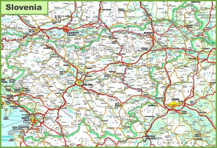 Carte Détaillée De La Slovénie – Carte Détaillée De La encequiconcerne Carte De L Europe Détaillée