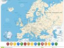 Carte Détaillée De L'europe Et Marqueurs Colorés De Carte encequiconcerne Carte De L Europe Détaillée