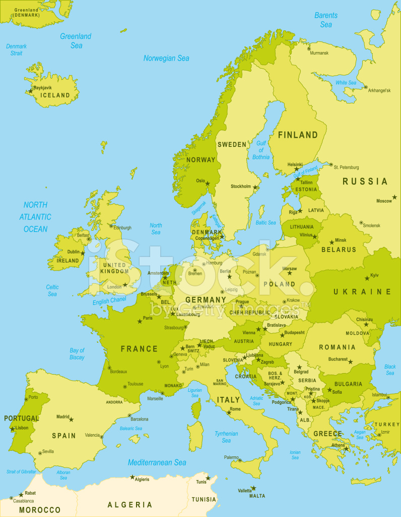Carte Détaillée De L'europe Stock Vector – Freeimages encequiconcerne