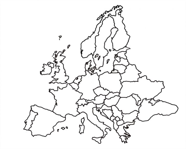 Carte D'europe : Coloriage Carte D'europe À Imprimer Et Colorier dedans Carte D Europe À Imprimer