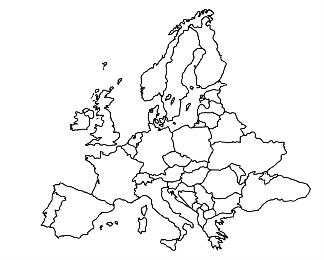 Carte D'europe : Coloriage Carte D'europe À Imprimer Et Colorier dedans Carte De L Europe À Imprimer