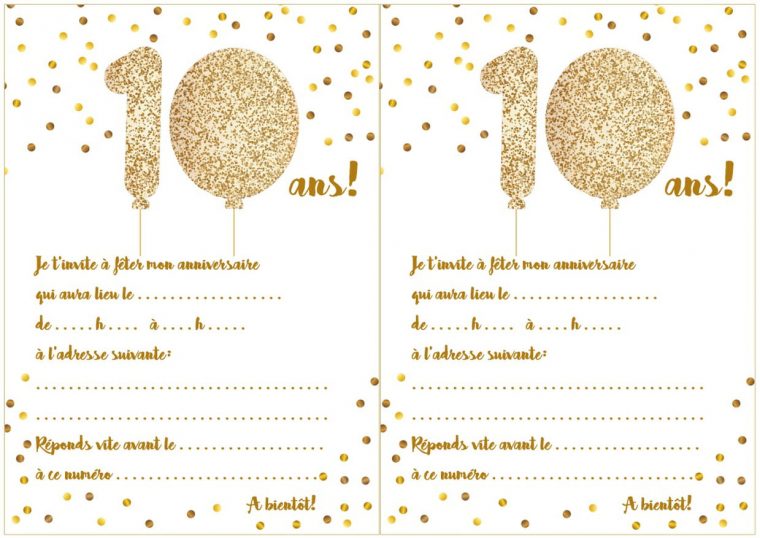 Carte D'invitation D'anniversaire 10 Ans dedans Jeux A Imprimer Pour 10 Ans