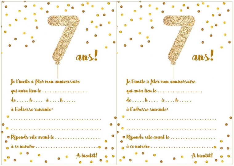 Carte D'invitation D'anniversaire 7 Ans à Jeux À Imprimer 8 Ans