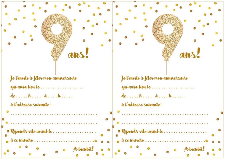 Carte D'invitation D'anniversaire 9 Ans encequiconcerne Jeux A Imprimer Pour 10 Ans