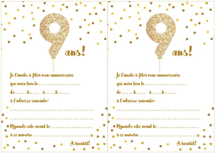 Carte D'invitation D'anniversaire 9 Ans pour Jeux À Imprimer 6 Ans