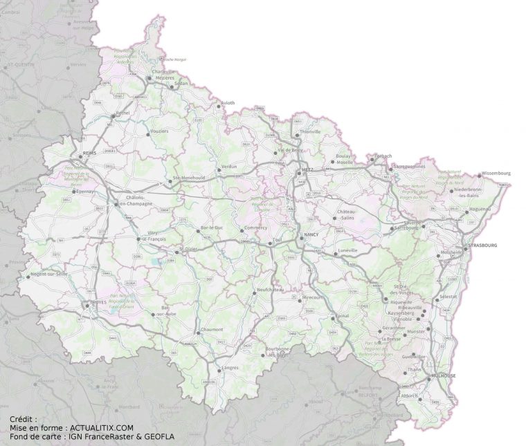 Carte Du Grand Est – Grand Est Carte Des Villes concernant Grande Carte De France À Imprimer