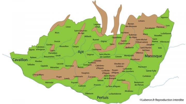 Carte Du Luberon : Villages Du Sud Et Nord Luberon destiné Petite Carte De France A Imprimer