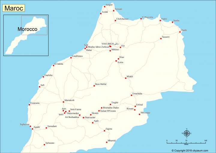 Carte Du Maroc, Plan Des 90 Principaux Lieux avec Petite Carte De France A Imprimer