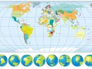 Carte Du Monde Avec Globes - Détaillé Vectoriels Modifiables, Comprennent  Tous Les Noms De Pays Et Les Capitales - Lignes De Contour Frontière encequiconcerne Carte Du Monde Avec Capitale